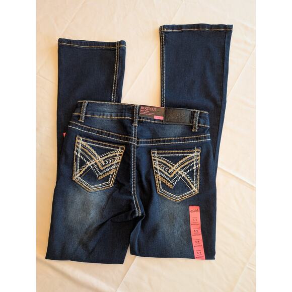 True Luck Dark Wash Bootcut Mid Rise‎ Sz 5/6 Stretchy Juniors - Picture 6 of 6